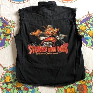 Vintage 2006 Sturgis Bike Week Button Down Sleeveless Shirt Mens XL Excellent*